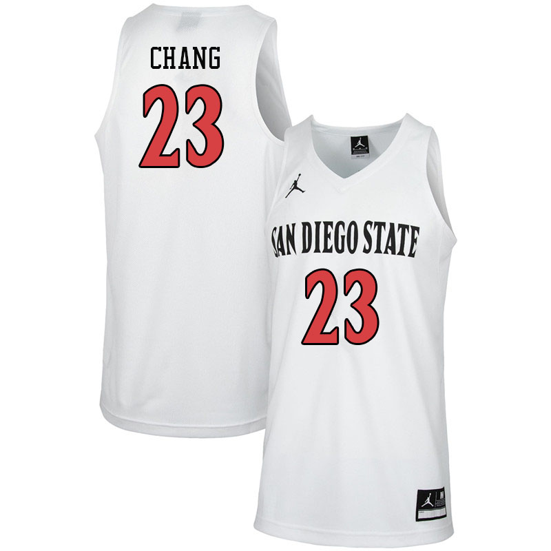 Jordan Brand Men #23 Ed Chang San Diego State Aztecs College Basketball Jerseys-White